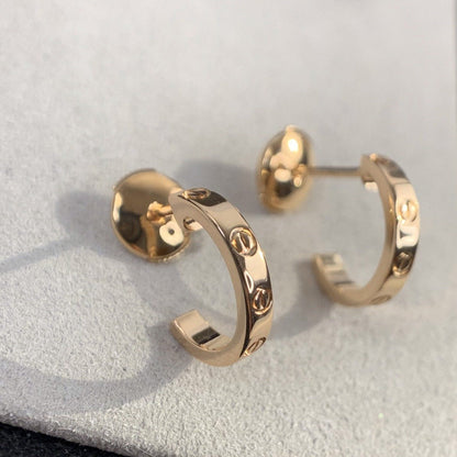 [⭐Mirelle]LOVE EARRINGS 2.65MM PINK GOLD