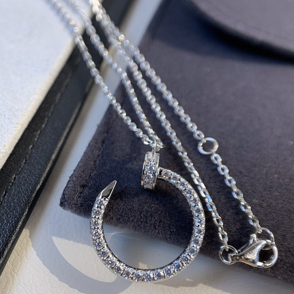[⭐Mirelle]JUSTE NECKLACE SILVER DIAMONDS