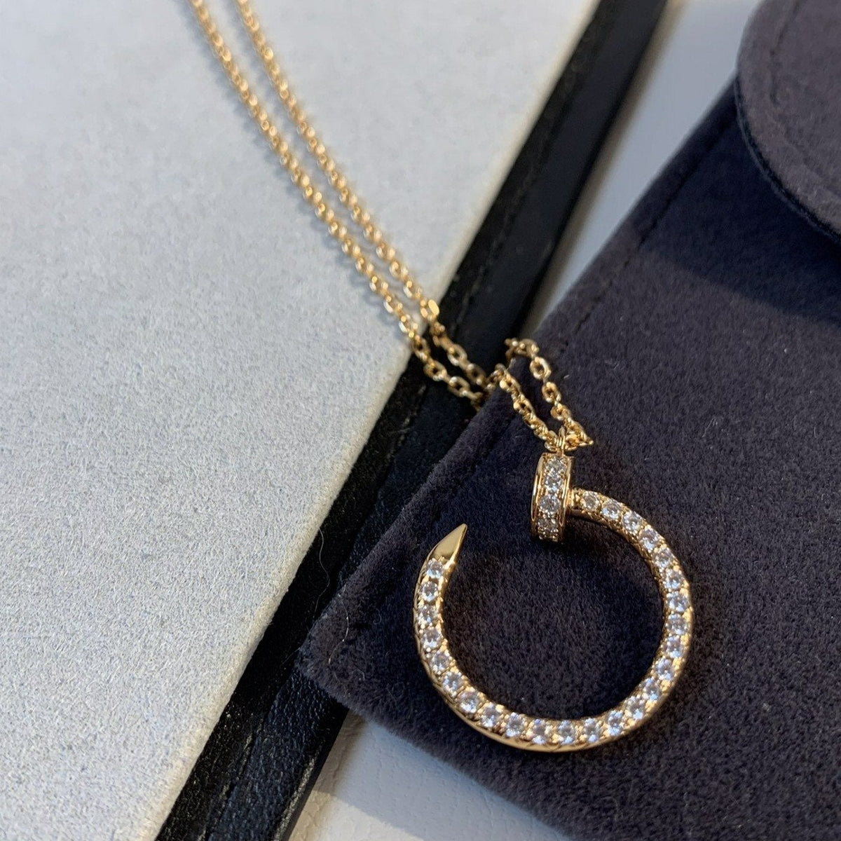 [⭐Mirelle]JUSTE NECKLACE PINK GOLD DIAMONDS
