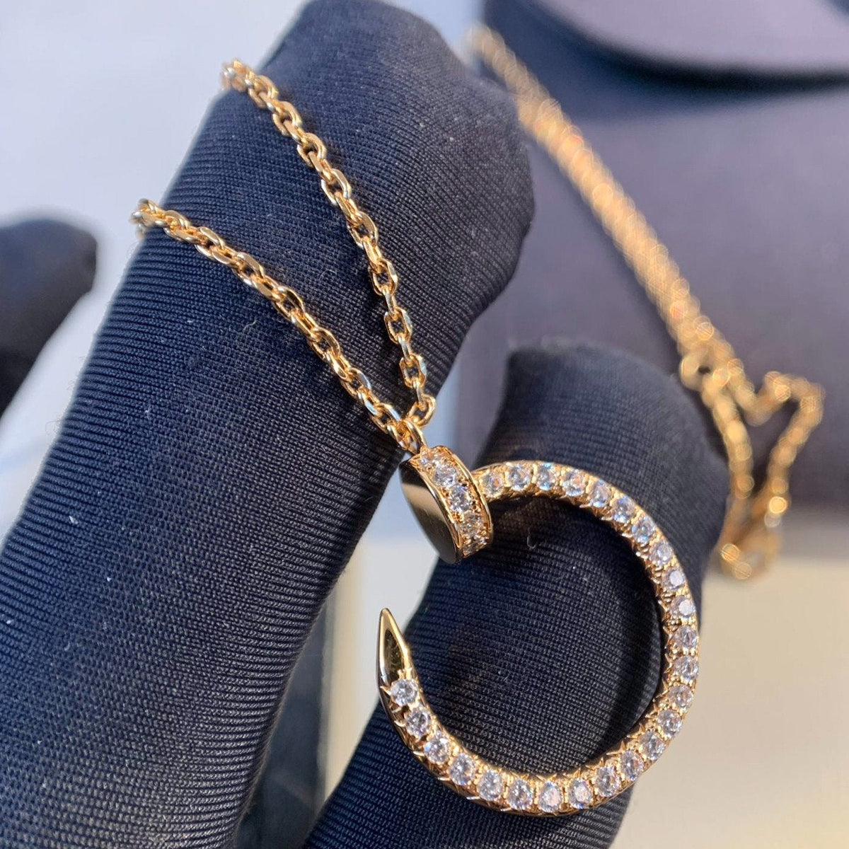 [⭐Mirelle]JUSTE NECKLACE PINK GOLD DIAMONDS
