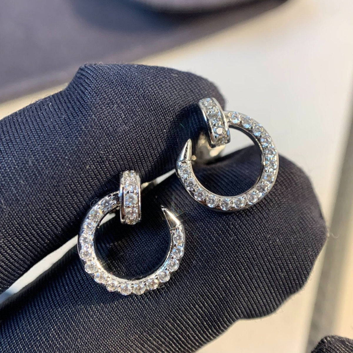 [⭐Mirelle]JUSTE EARRINGS SILVER DIAMONDS