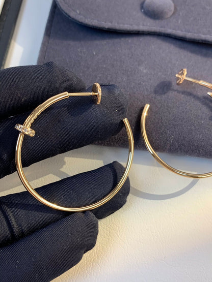 [⭐Mirelle]JUSTE EARRINGS GOLD DIAMONDS 1.8MM