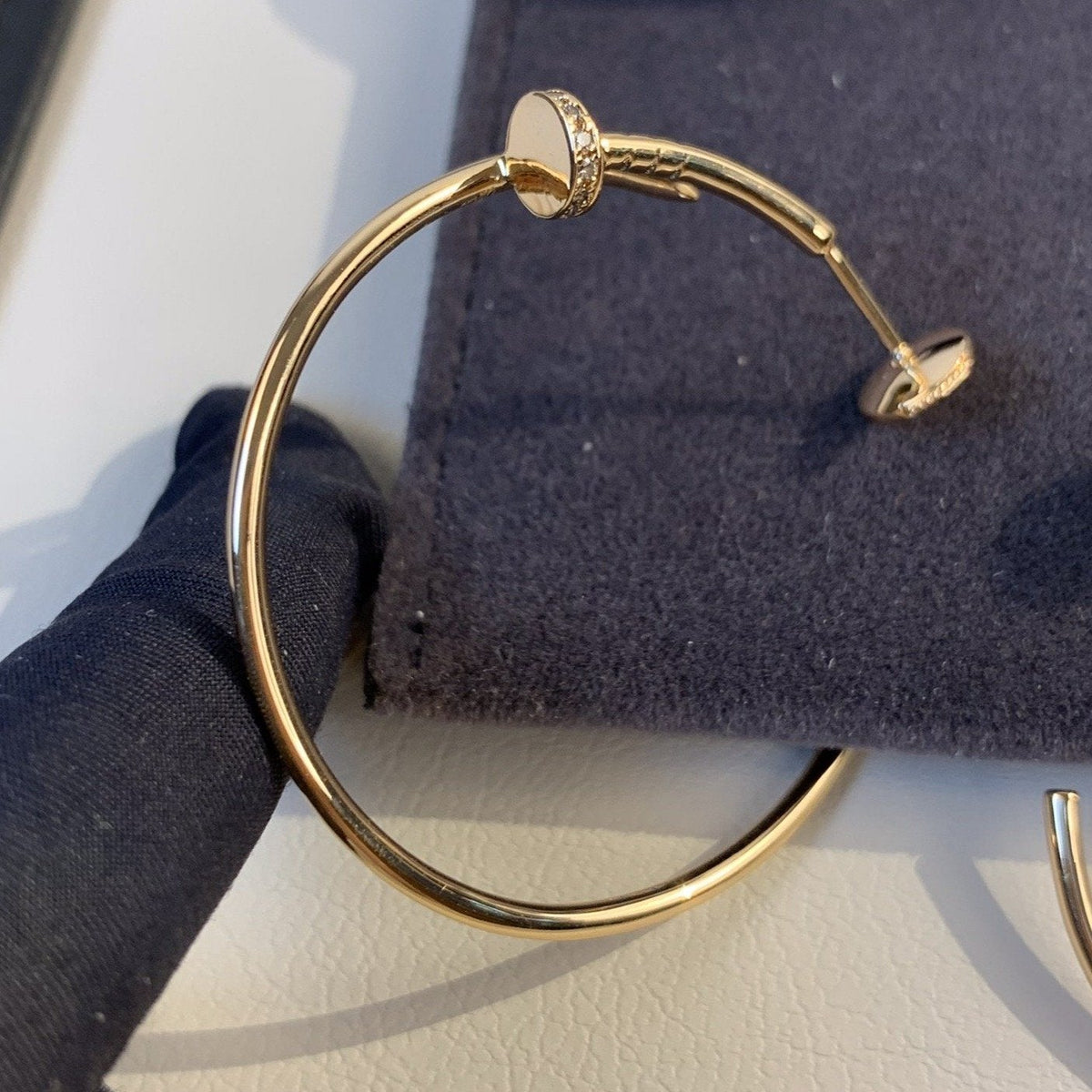 [⭐Mirelle]JUSTE EARRINGS GOLD DIAMONDS 1.8MM