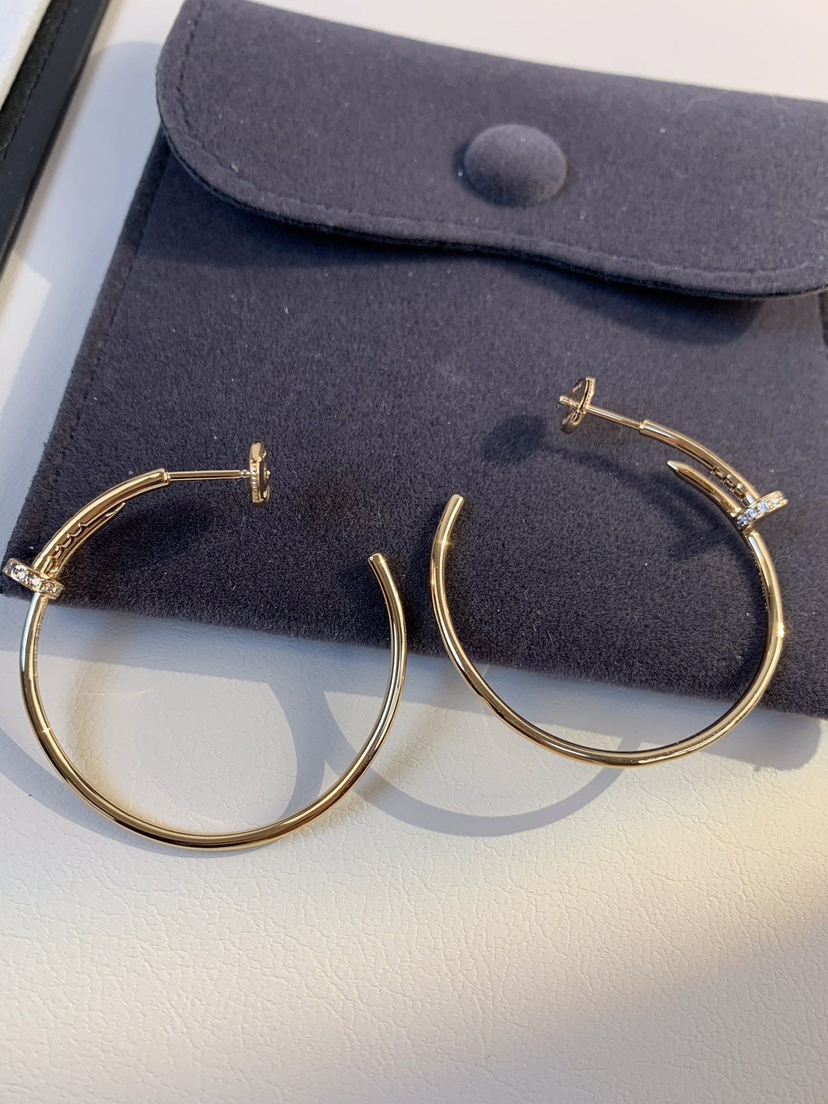 [⭐Mirelle]JUSTE EARRINGS GOLD DIAMONDS 1.8MM