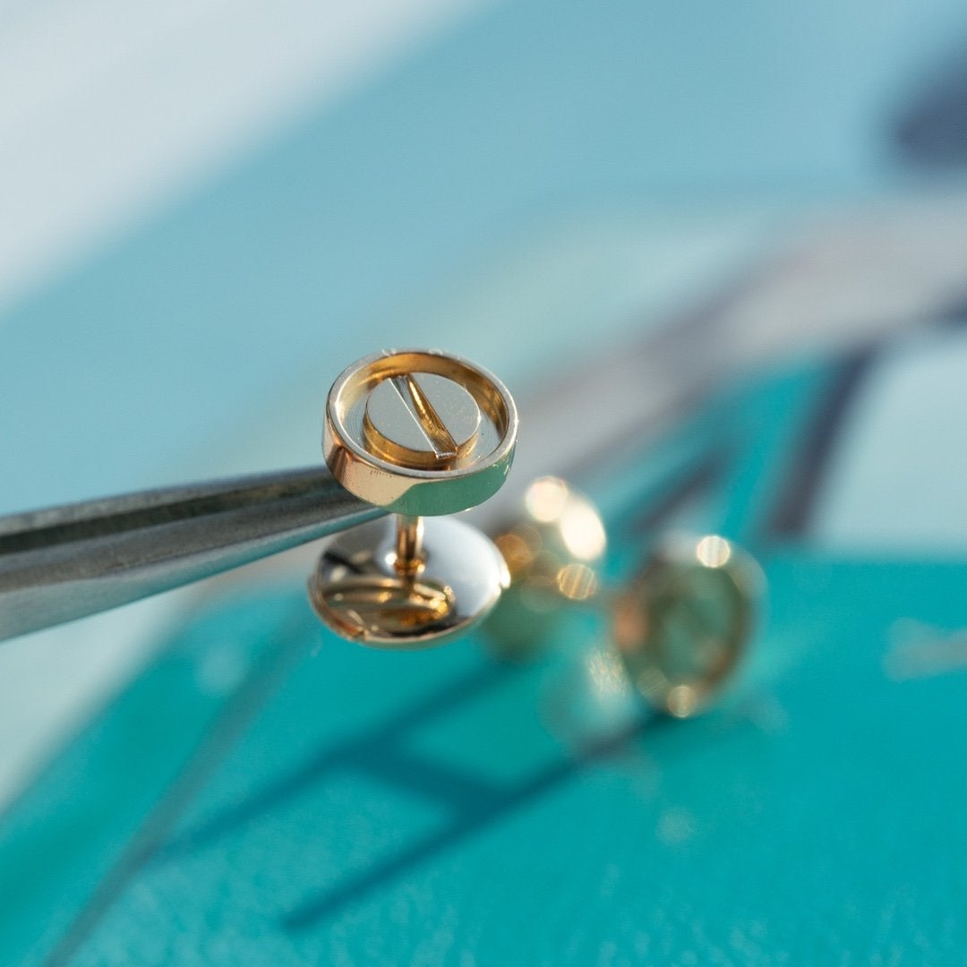 [⭐Mirelle]LOVE EARRINGS PINK GOLD 10MM