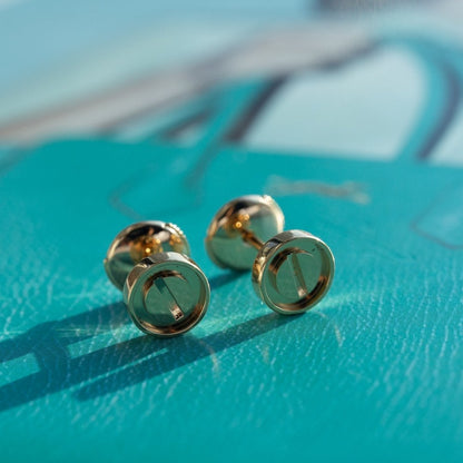[⭐Mirelle]LOVE EARRINGS PINK GOLD 10MM