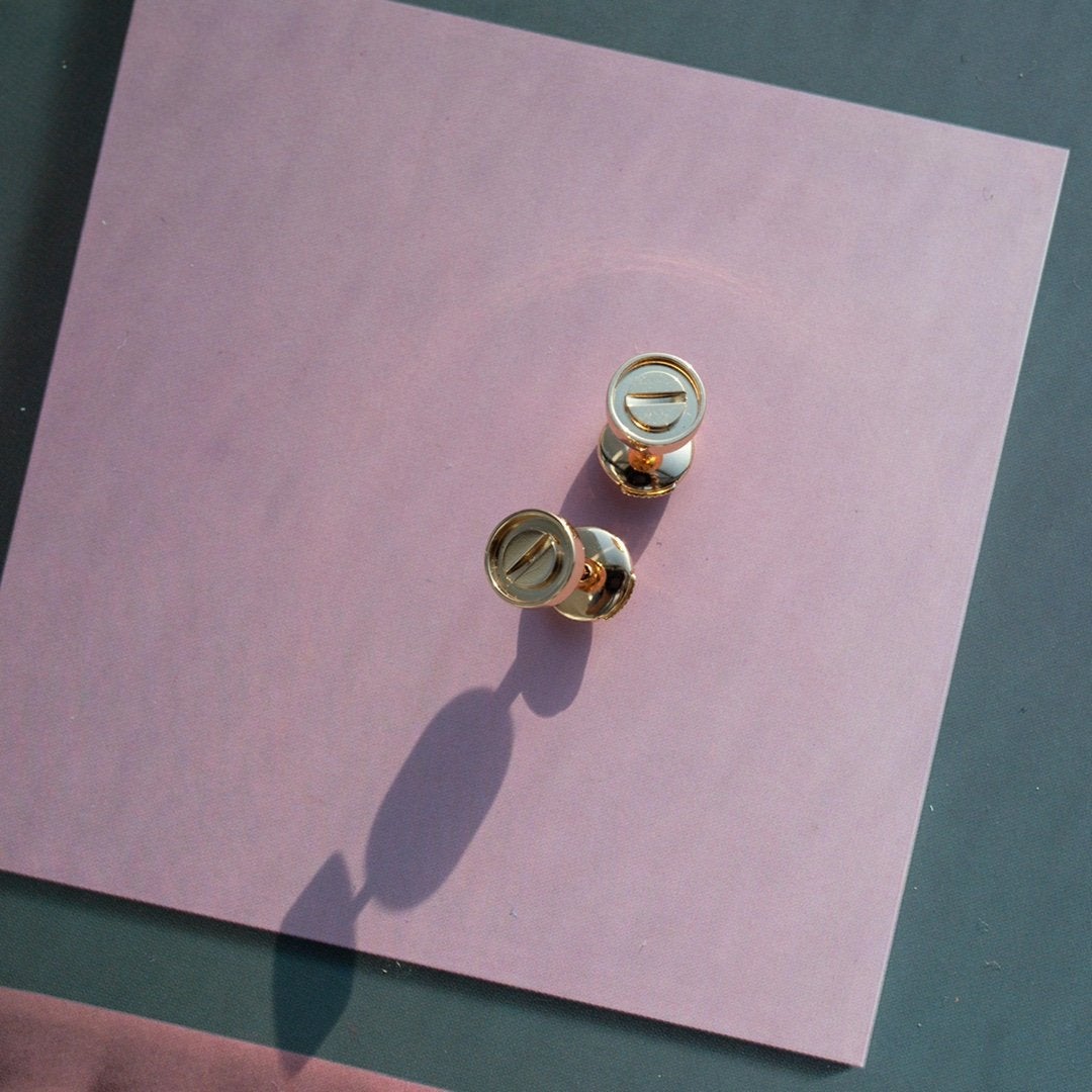 [⭐Mirelle]LOVE EARRINGS PINK GOLD 10MM