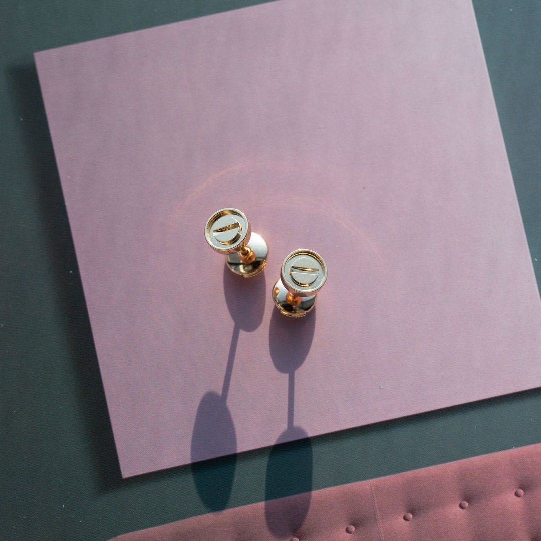 [⭐Mirelle]LOVE EARRINGS PINK GOLD 10MM