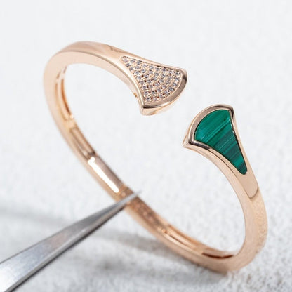 [⭐Mirelle]DREAM BRACELET OPEN MALACHITE PINK GOLD