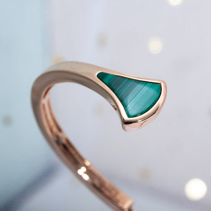 [⭐Mirelle]DREAM BRACELET OPEN MALACHITE PINK GOLD