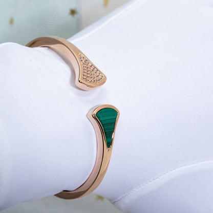 [⭐Mirelle]DREAM BRACELET OPEN MALACHITE PINK GOLD