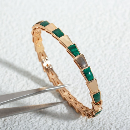 [⭐Mirelle]SERPENTI BRACELET PINK GOLD MALACHITE
