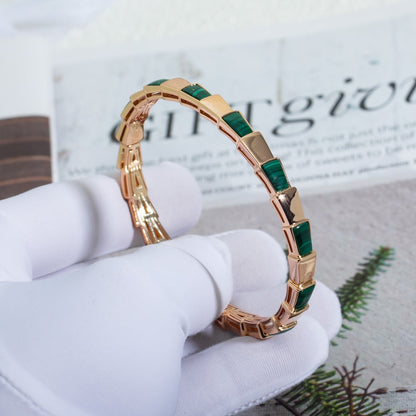 [⭐Mirelle]SERPENTI BRACELET PINK GOLD MALACHITE