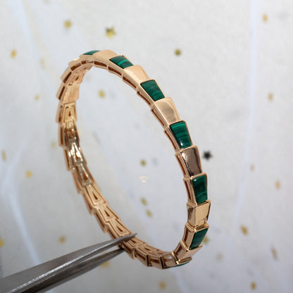 [⭐Mirelle]SERPENTI BRACELET PINK GOLD MALACHITE