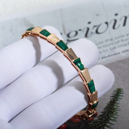 [⭐Mirelle]SERPENTI BRACELET PINK GOLD MALACHITE