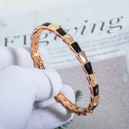 [⭐Mirelle]SERPENTI BRACELET PINK GOLD ONYX