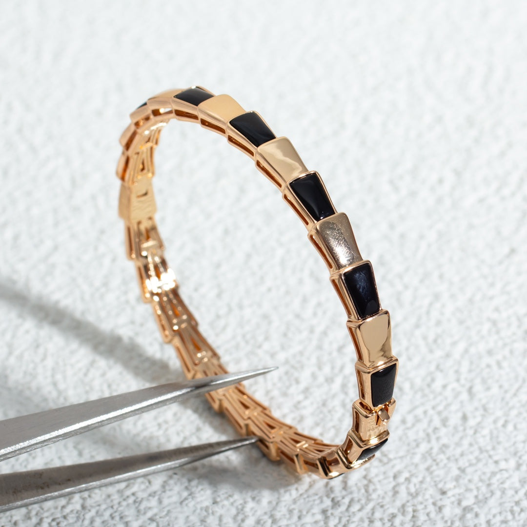 [⭐Mirelle]SERPENTI BRACELET PINK GOLD ONYX