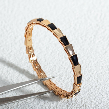 [⭐Mirelle]SERPENTI BRACELET PINK GOLD ONYX