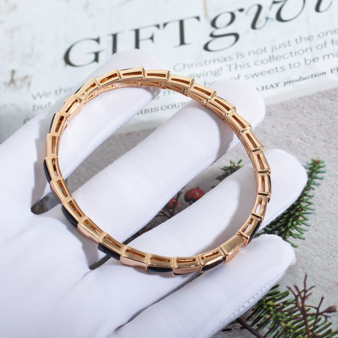 [⭐Mirelle]SERPENTI BRACELET PINK GOLD ONYX