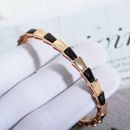 [⭐Mirelle]SERPENTI BRACELET PINK GOLD ONYX