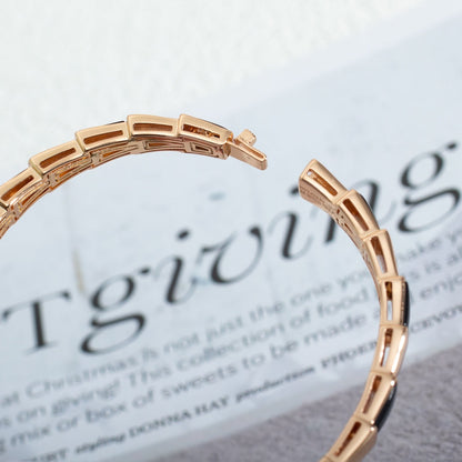 [⭐Mirelle]SERPENTI BRACELET PINK GOLD ONYX