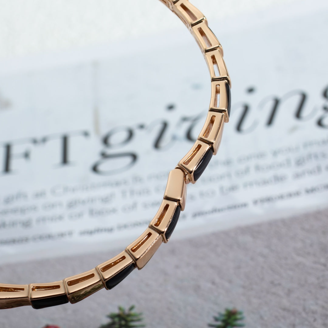 [⭐Mirelle]SERPENTI BRACELET PINK GOLD ONYX