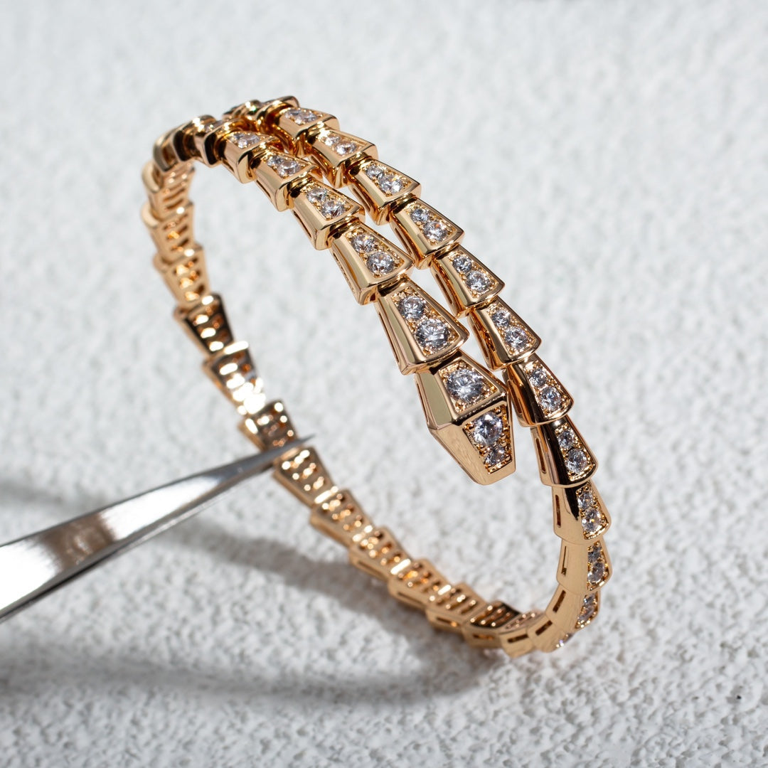 [⭐Mirelle]SERPENTI BRACELET 6.8MM PINK GOLD DIAMOND
