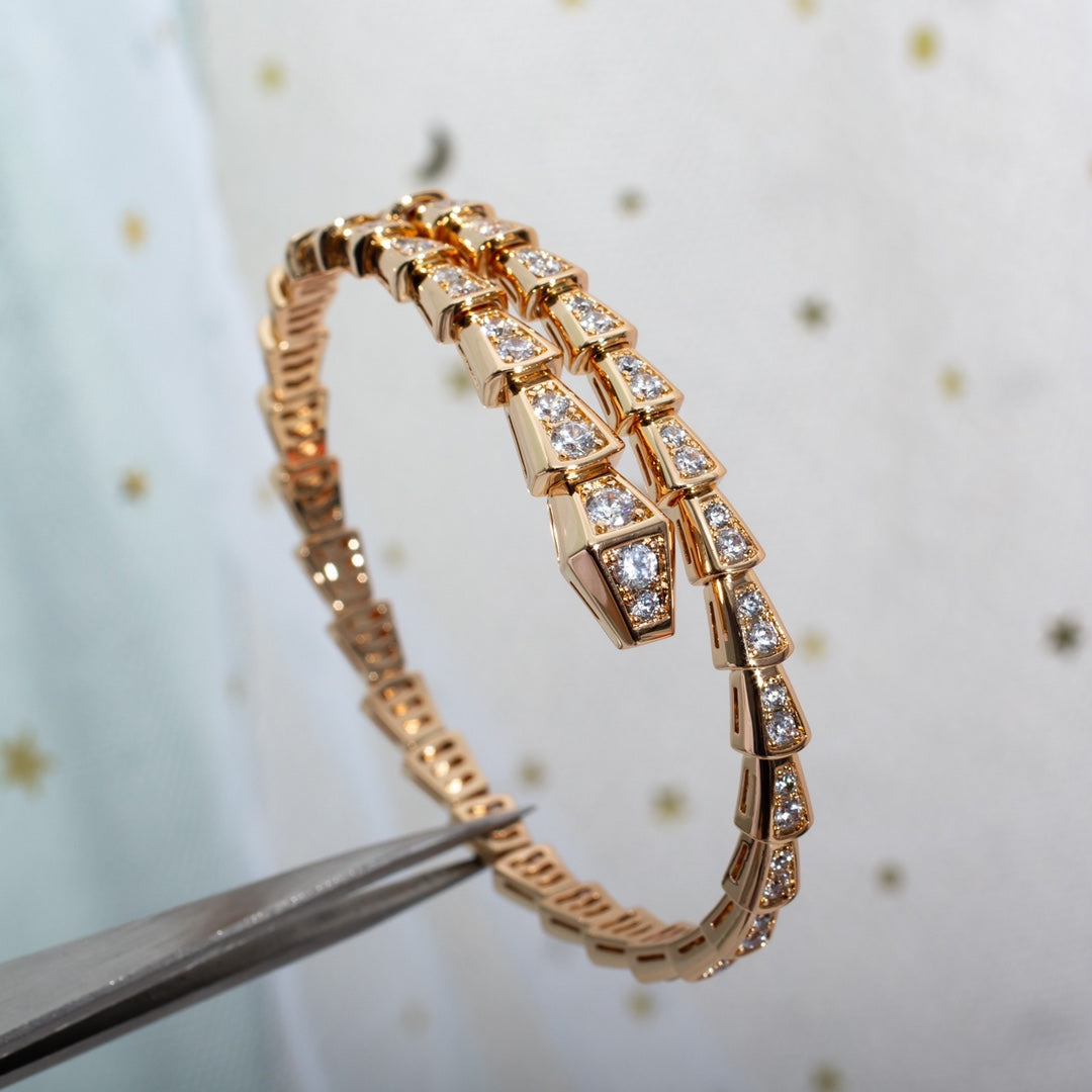 [⭐Mirelle]SERPENTI BRACELET 6.8MM PINK GOLD DIAMOND