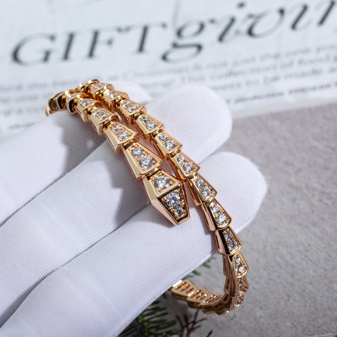 [⭐Mirelle]SERPENTI BRACELET 6.8MM PINK GOLD DIAMOND