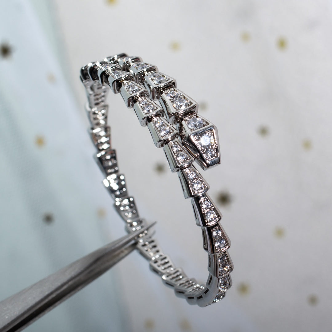 [⭐Mirelle]SERPENTI BRACELET 6MM SILVER DIAMOND