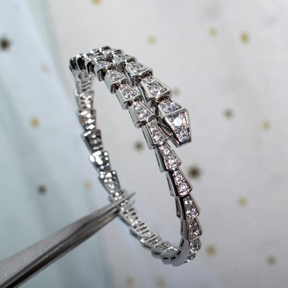[⭐Mirelle]SERPENTI BRACELET 6MM SILVER DIAMOND