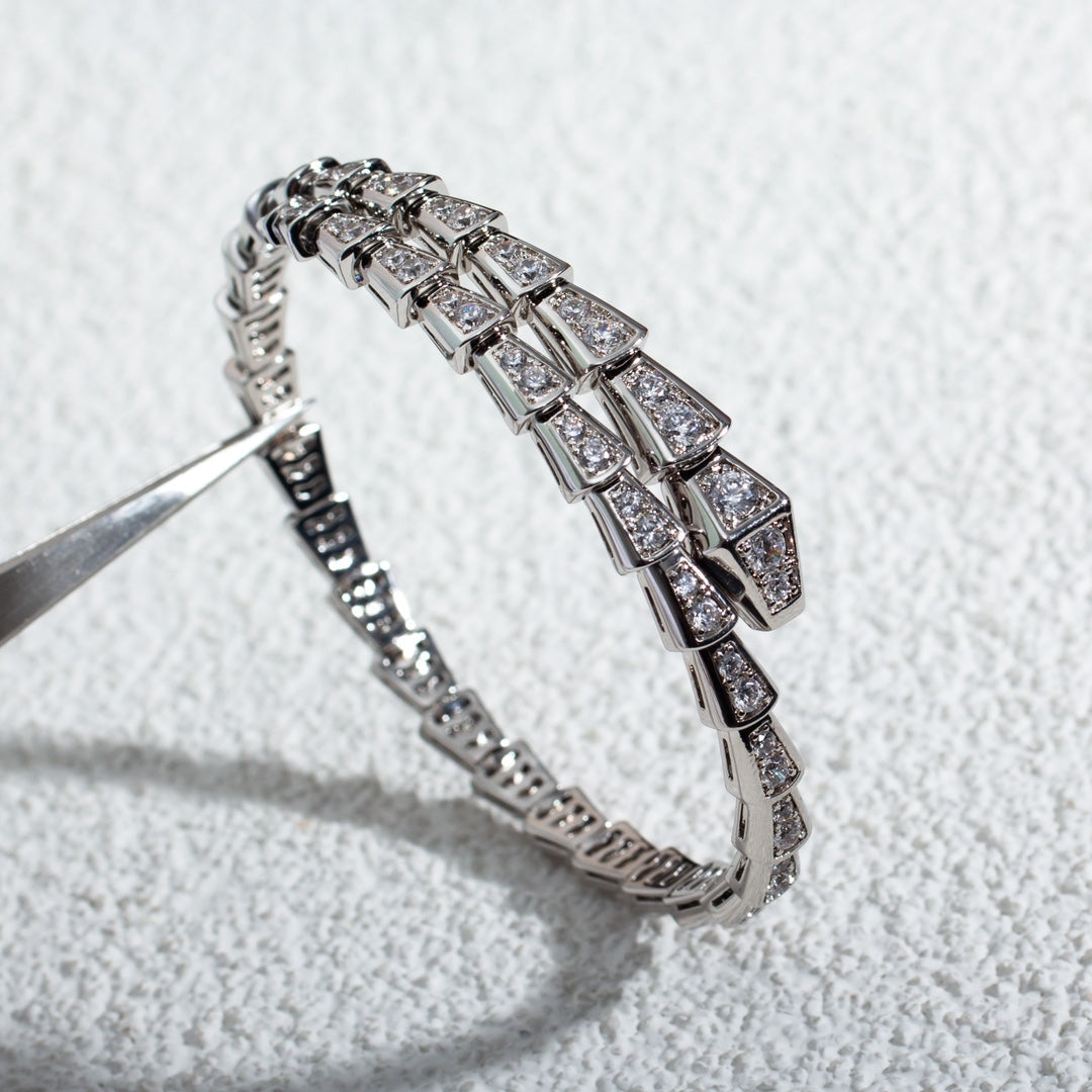 [⭐Mirelle]SERPENTI BRACELET 6MM SILVER DIAMOND
