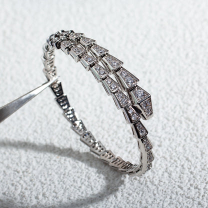 [⭐Mirelle]SERPENTI BRACELET 6MM SILVER DIAMOND
