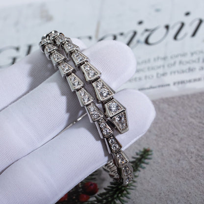 [⭐Mirelle]SERPENTI BRACELET 6MM SILVER DIAMOND