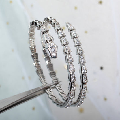 [⭐Mirelle]SERPENTI BRACELET SILVER DIAMOND DOUBLE ROW