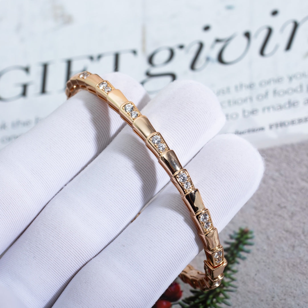 [⭐Mirelle]SERPENTI BRACELET PINK GOLD DIAMOND