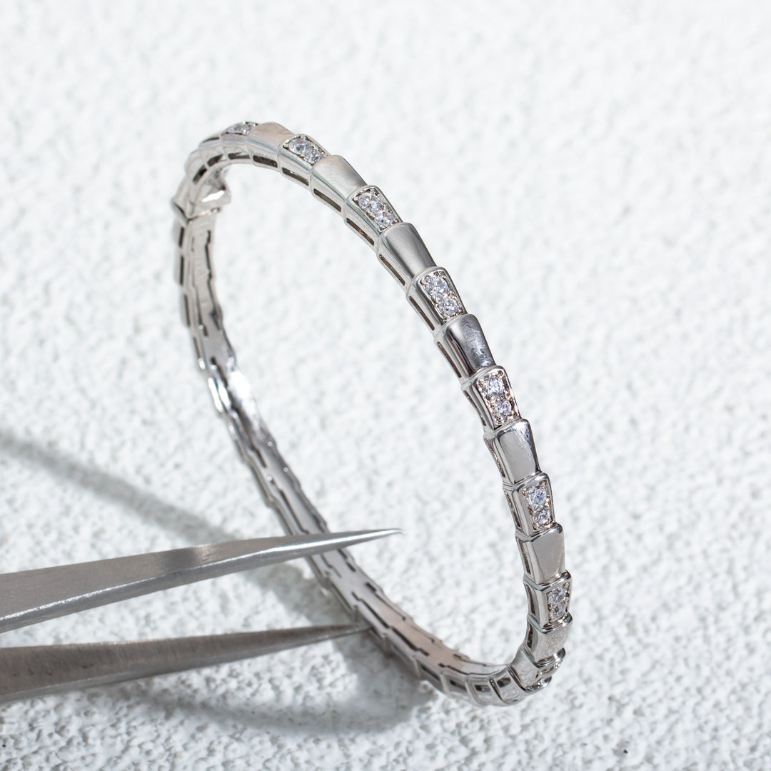 [⭐Mirelle]SERPENTI BRACELET SILVER DIAMOND