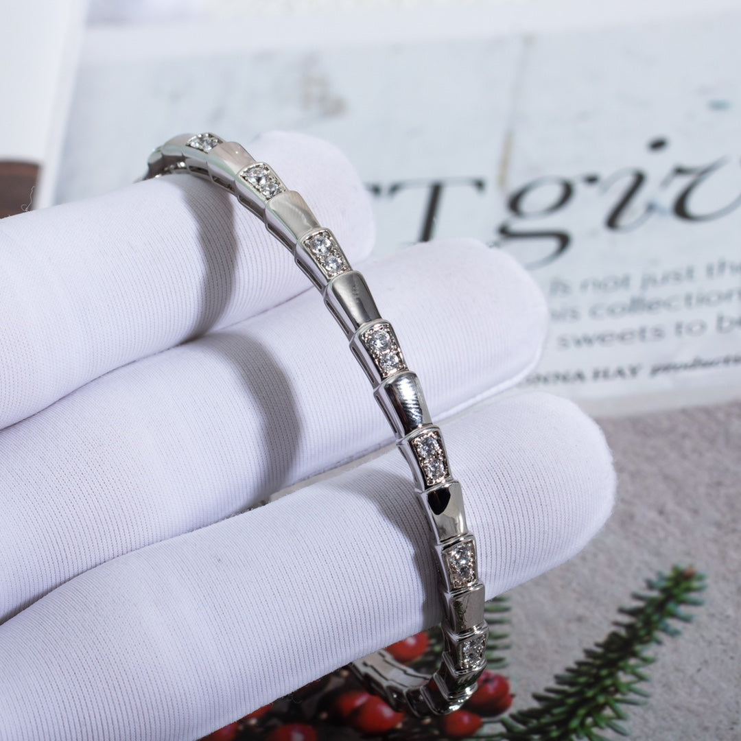 [⭐Mirelle]SERPENTI BRACELET SILVER DIAMOND