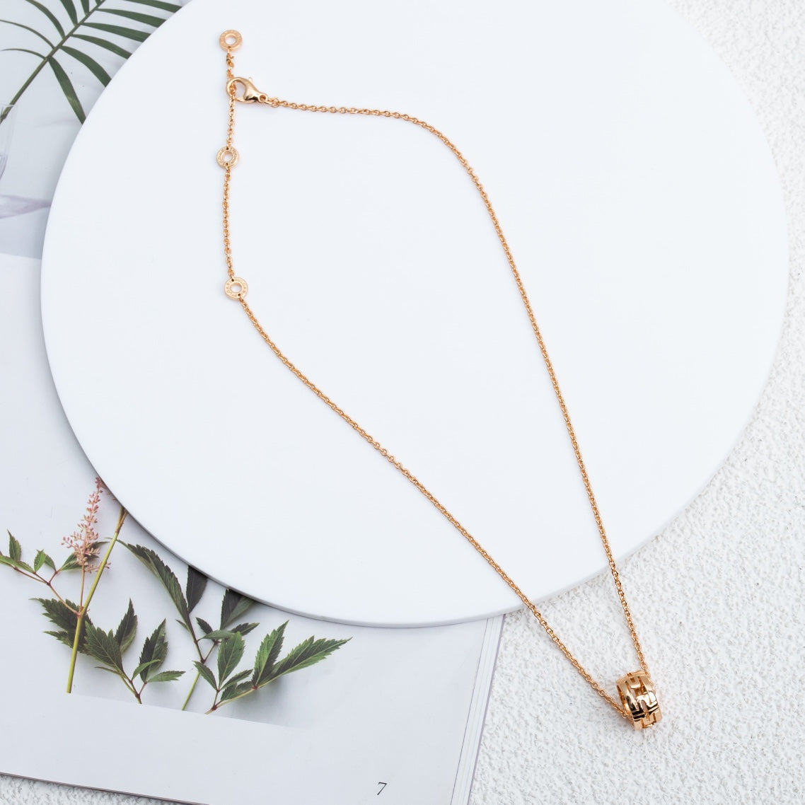 [⭐Mirelle]PARENTESI NECKLACE PINK GOLD