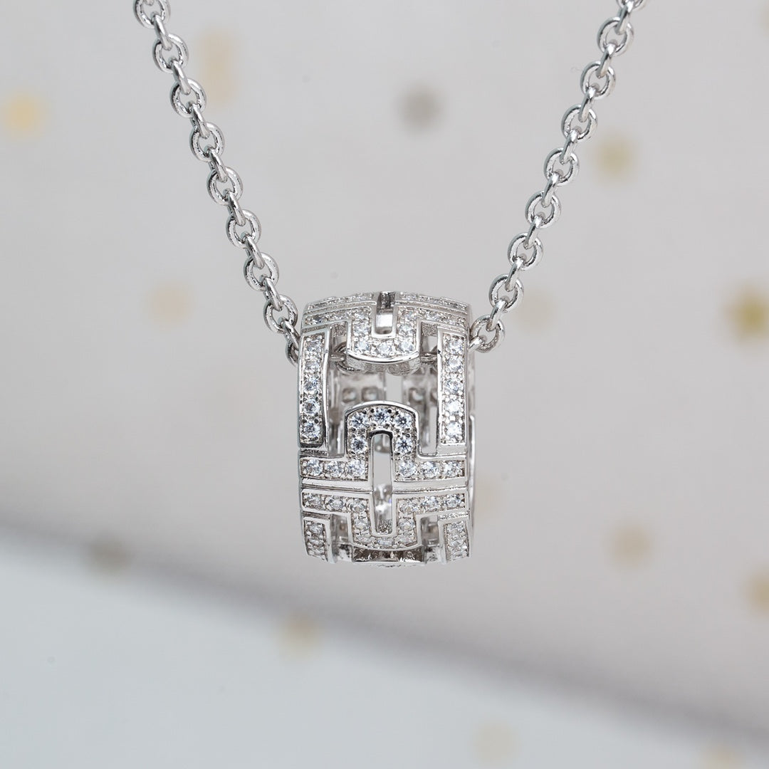 [⭐Mirelle]PARENTESI NECKLACE SILVER DIAMOND
