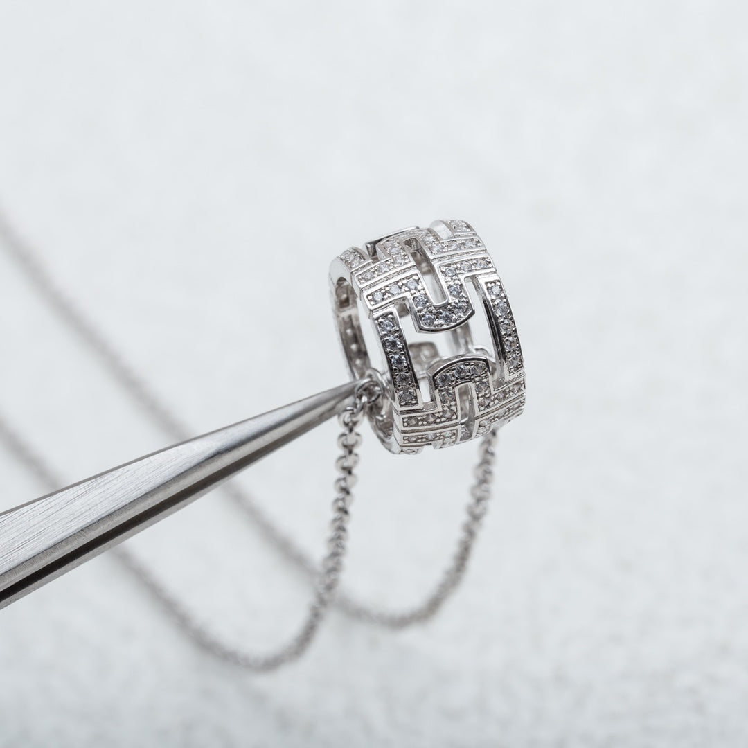 [⭐Mirelle]PARENTESI NECKLACE SILVER DIAMOND
