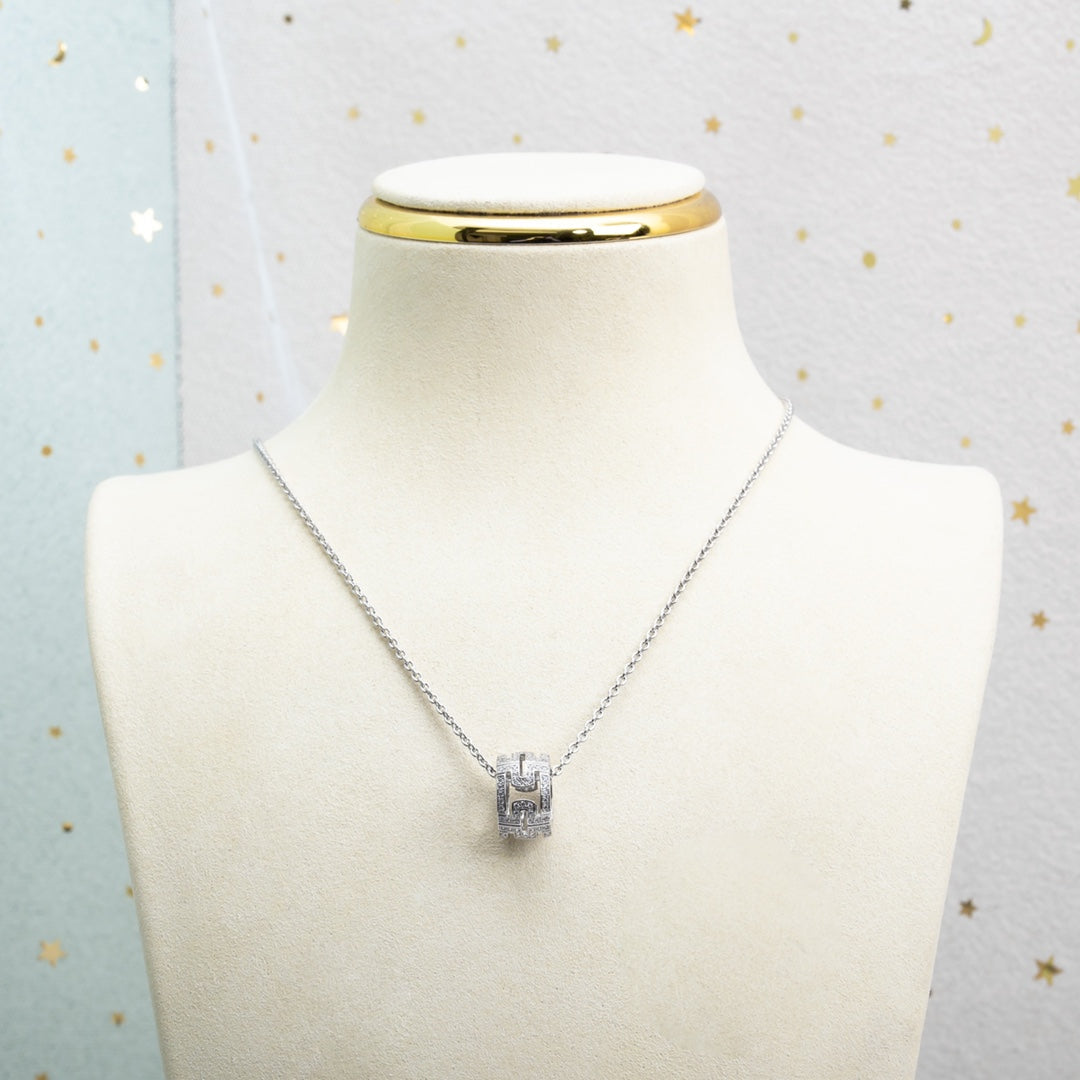 [⭐Mirelle]PARENTESI NECKLACE SILVER DIAMOND
