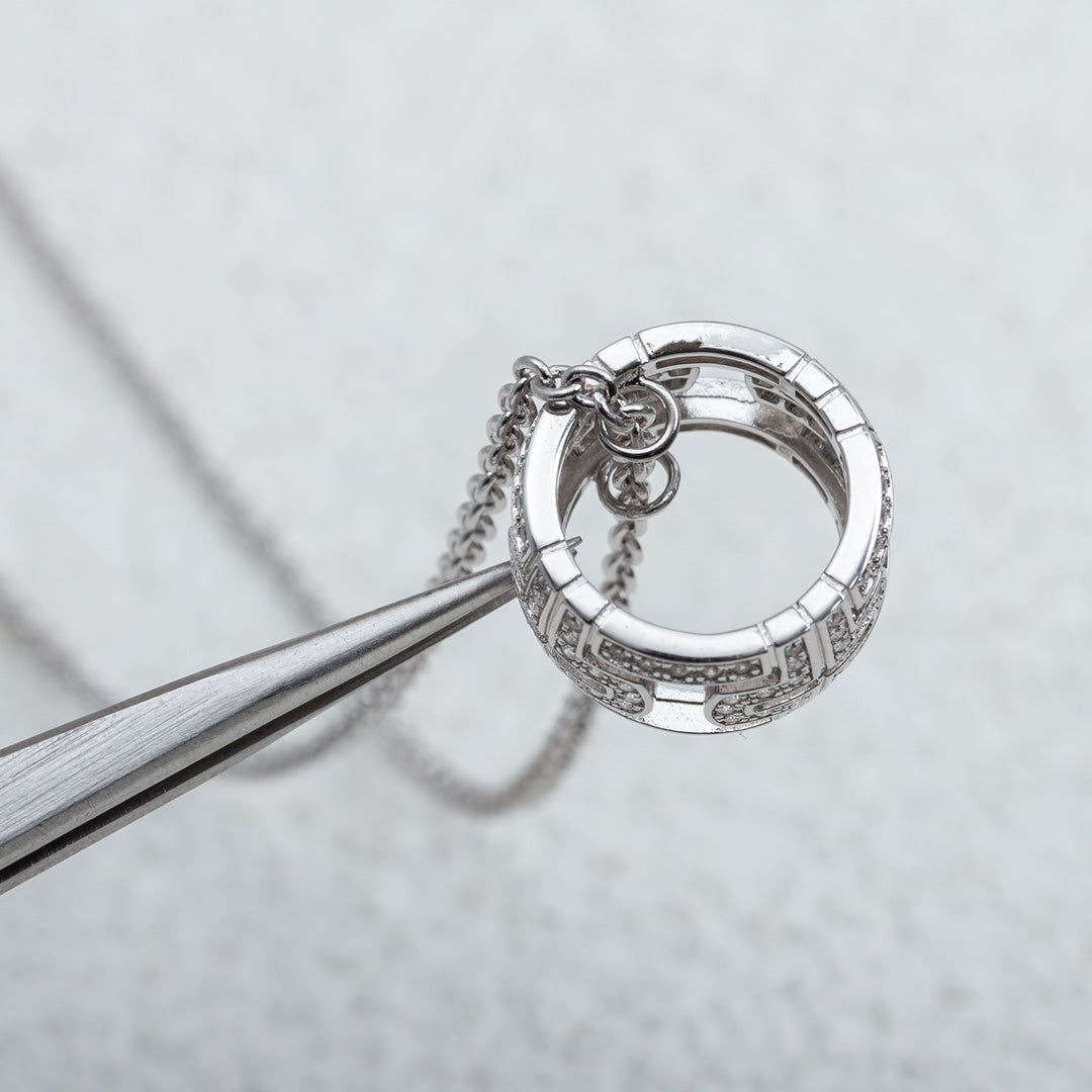[⭐Mirelle]PARENTESI NECKLACE SILVER DIAMOND