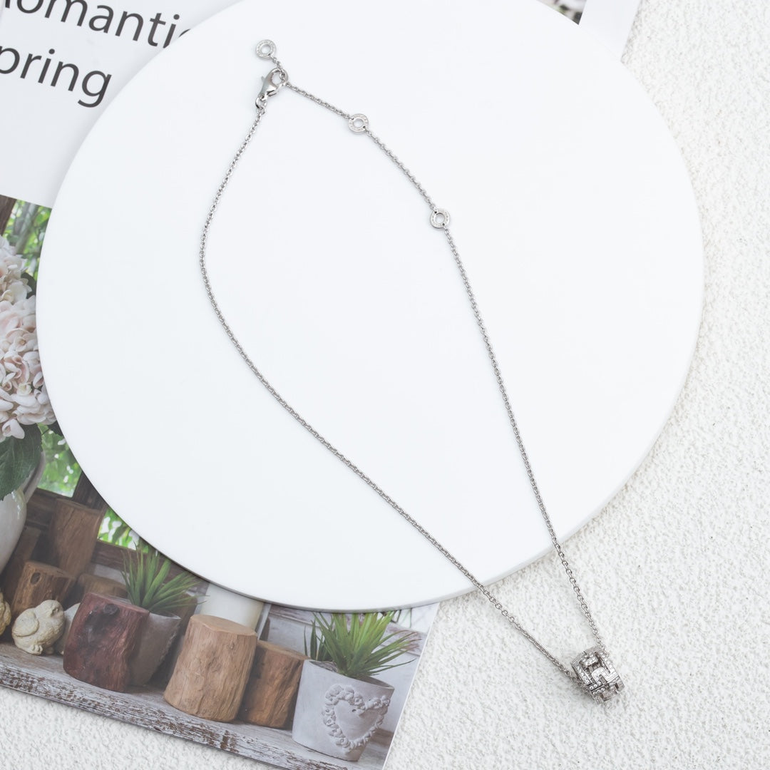 [⭐Mirelle]PARENTESI NECKLACE SILVER DIAMOND