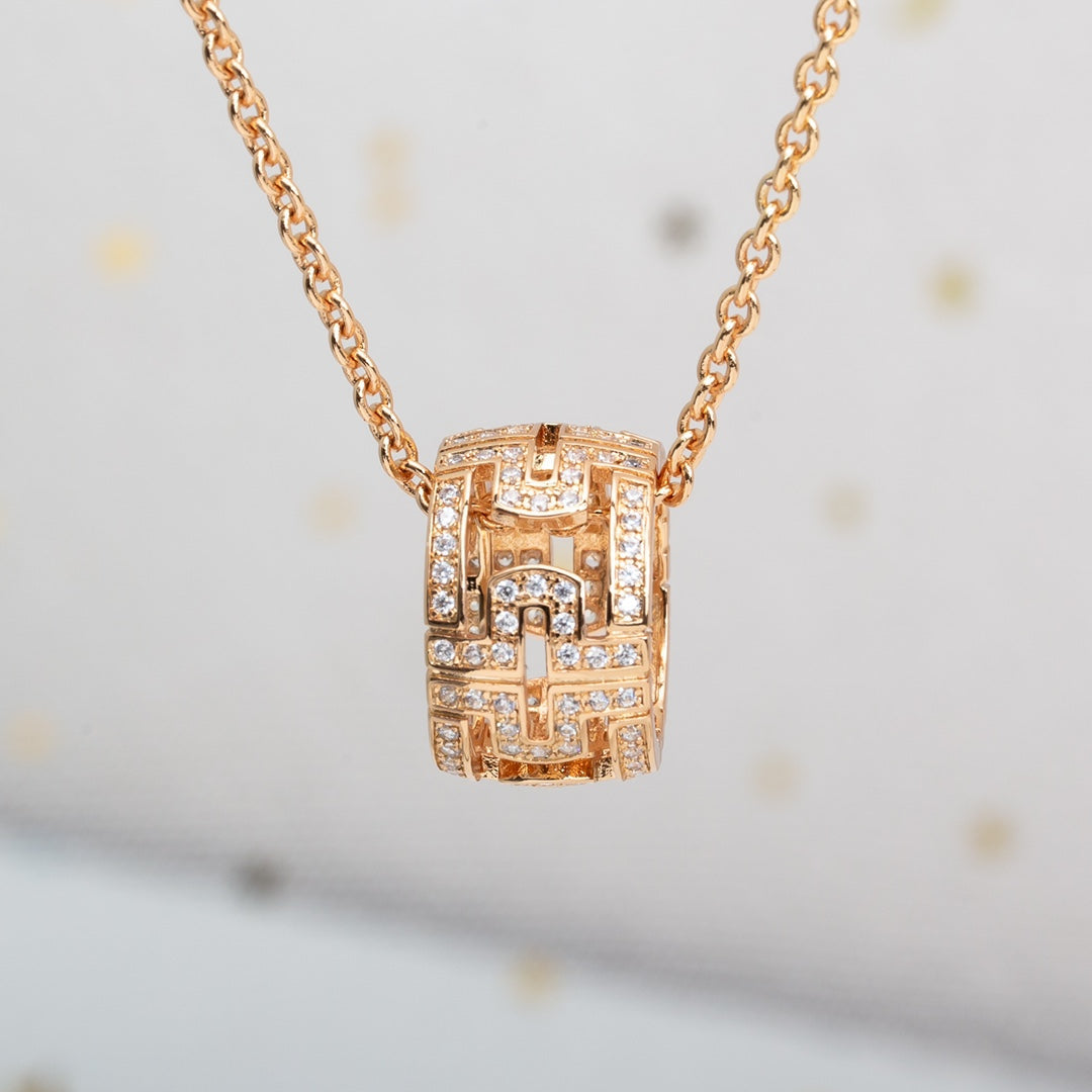 [⭐Mirelle]PARENTESI NECKLACE PINK GOLD DIAMOND