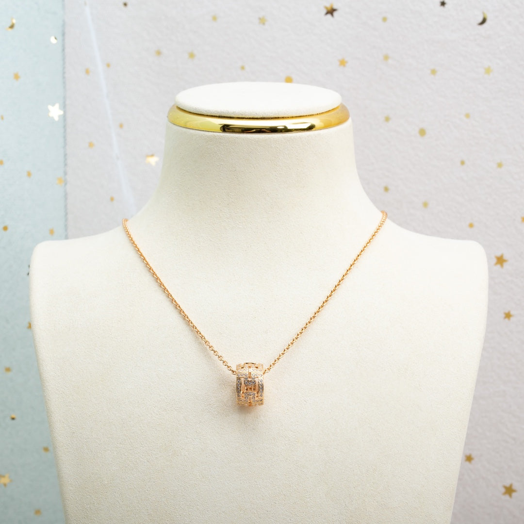 [⭐Mirelle]PARENTESI NECKLACE PINK GOLD DIAMOND