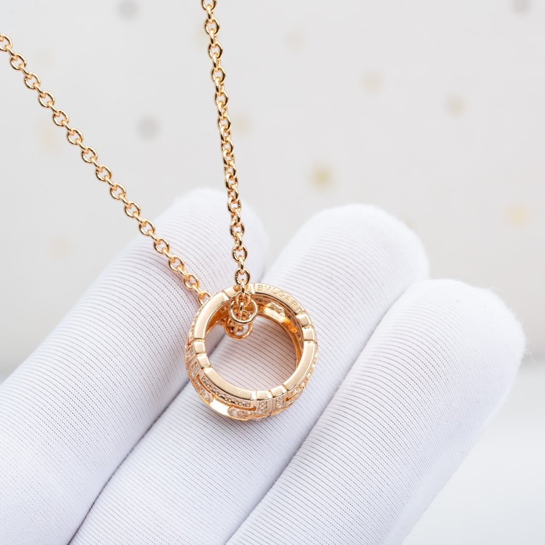 [⭐Mirelle]PARENTESI NECKLACE PINK GOLD DIAMOND