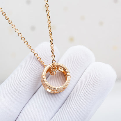 [⭐Mirelle]PARENTESI NECKLACE PINK GOLD DIAMOND