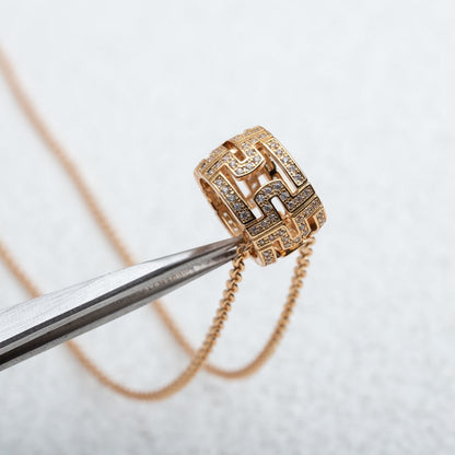 [⭐Mirelle]PARENTESI NECKLACE PINK GOLD DIAMOND