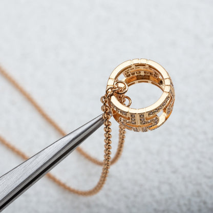 [⭐Mirelle]PARENTESI NECKLACE PINK GOLD DIAMOND